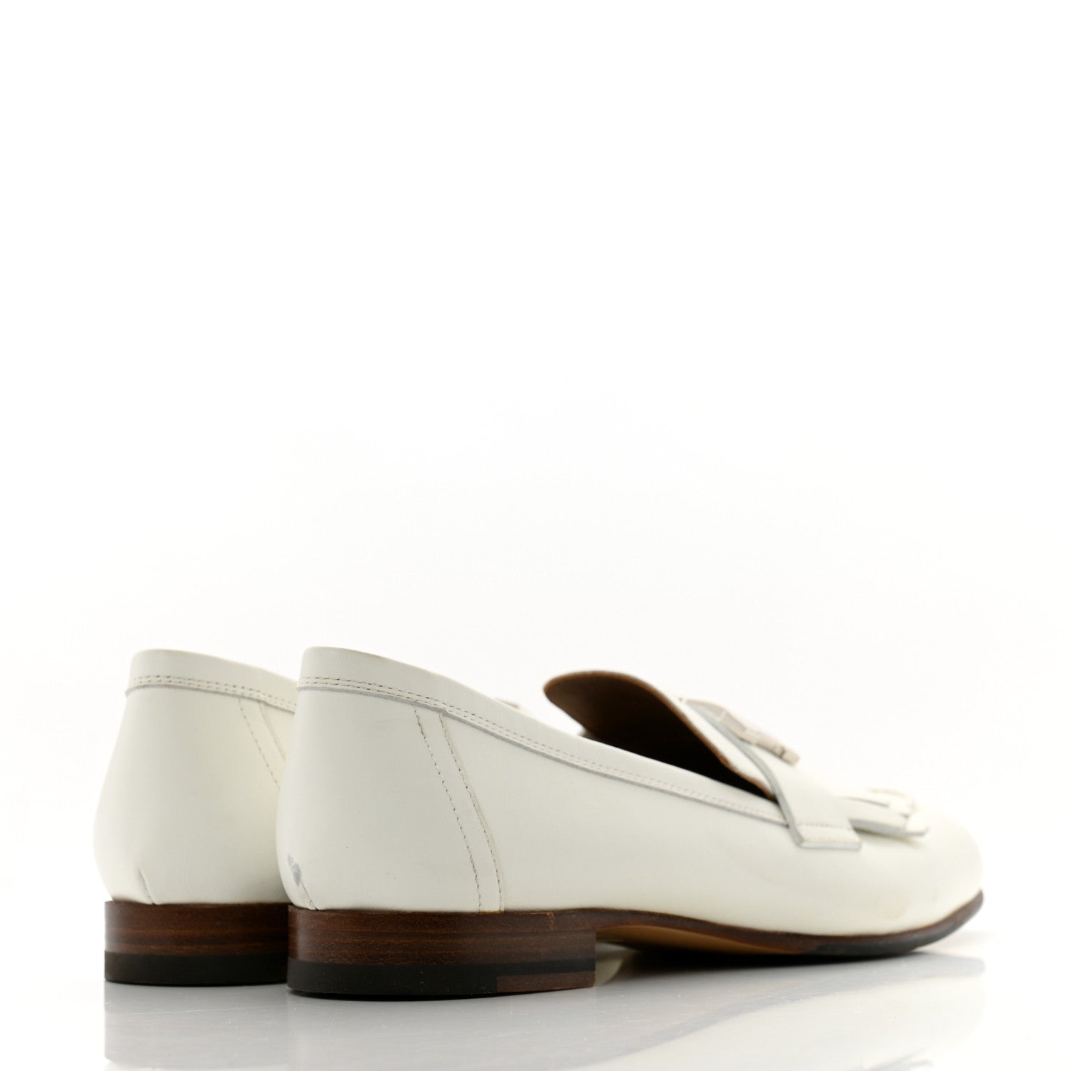 Hermes Calfskin Womens Royal Loafers 36 White 5 of 13