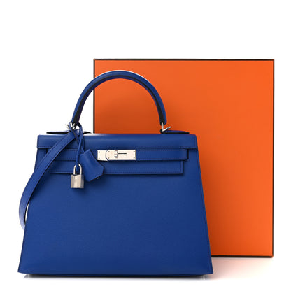 Hermes Epsom Verso Kelly Sellier 28 Bleu Royal Anemone 10 of 10