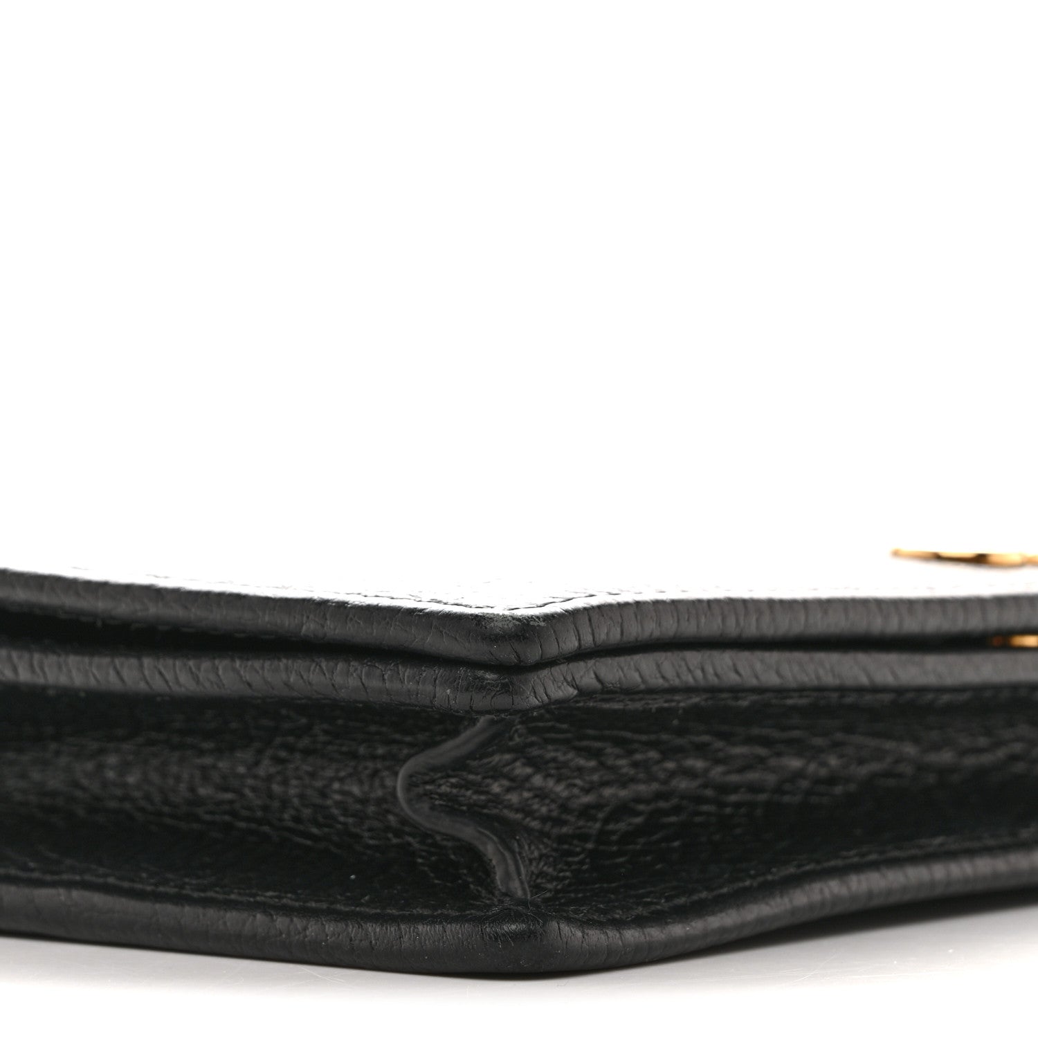 Gucci Dollar Calfskin Mini GG Marmont Chain Wallet Black 8 of 14