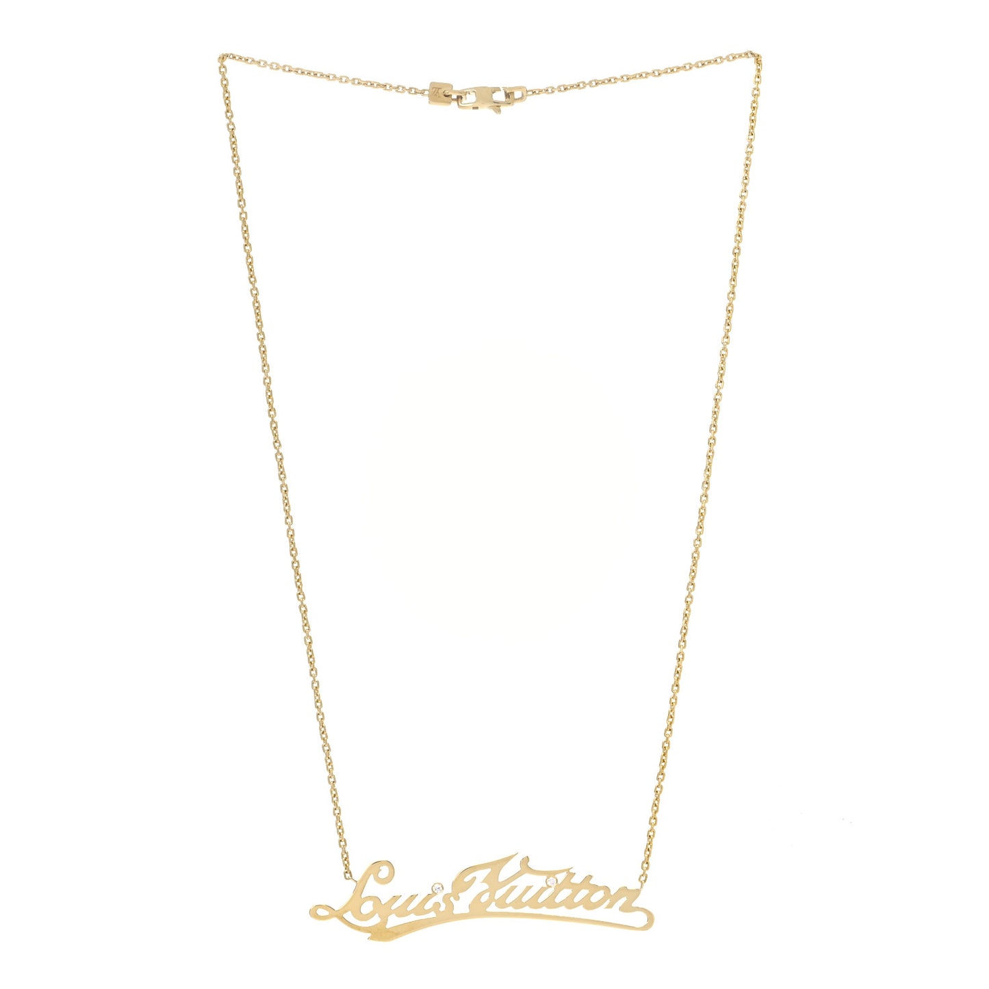 18K Yellow Gold Diamond Signature Necklace