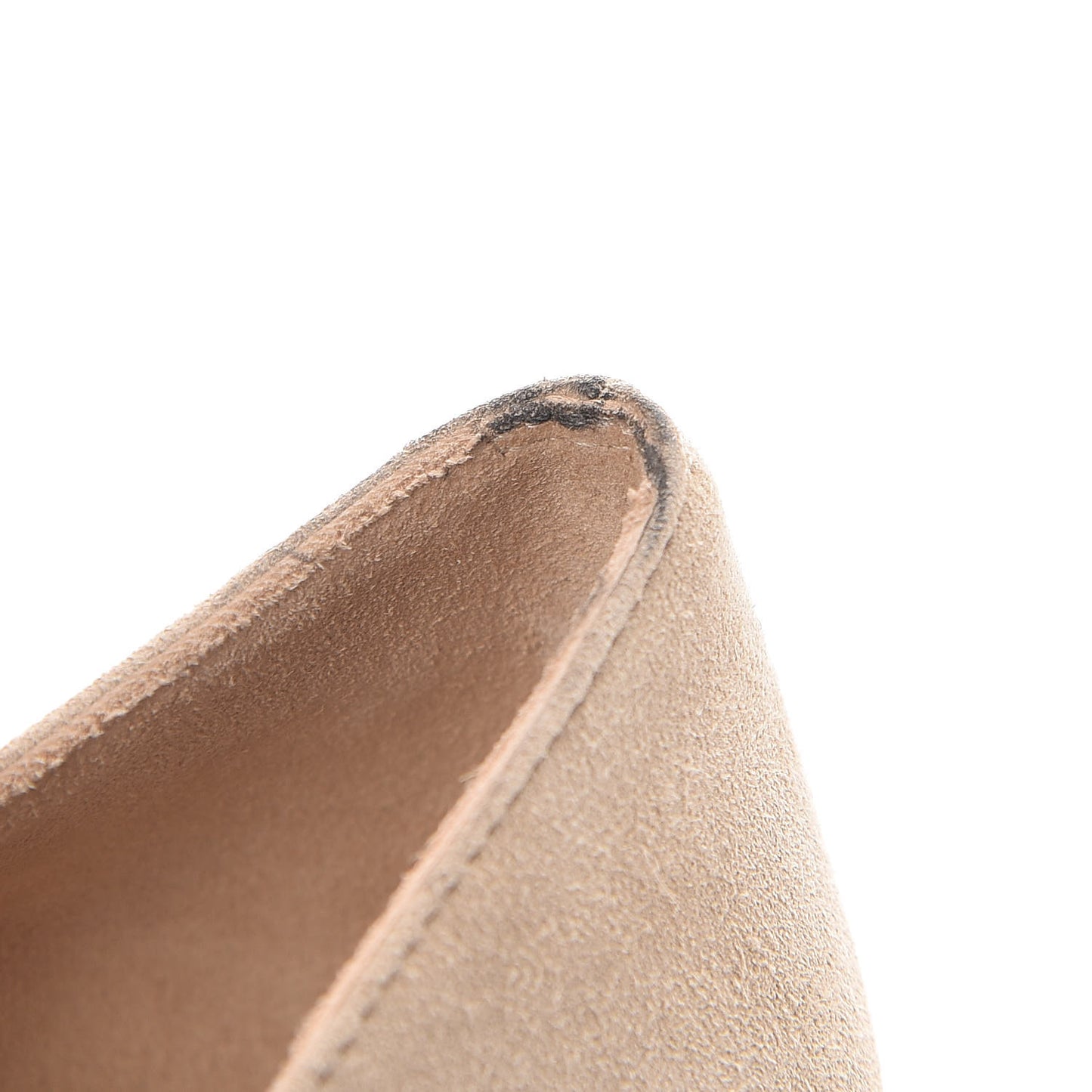 Suede Goatskin Crystal Powdered Nice Ballerina Flats 38 Nude