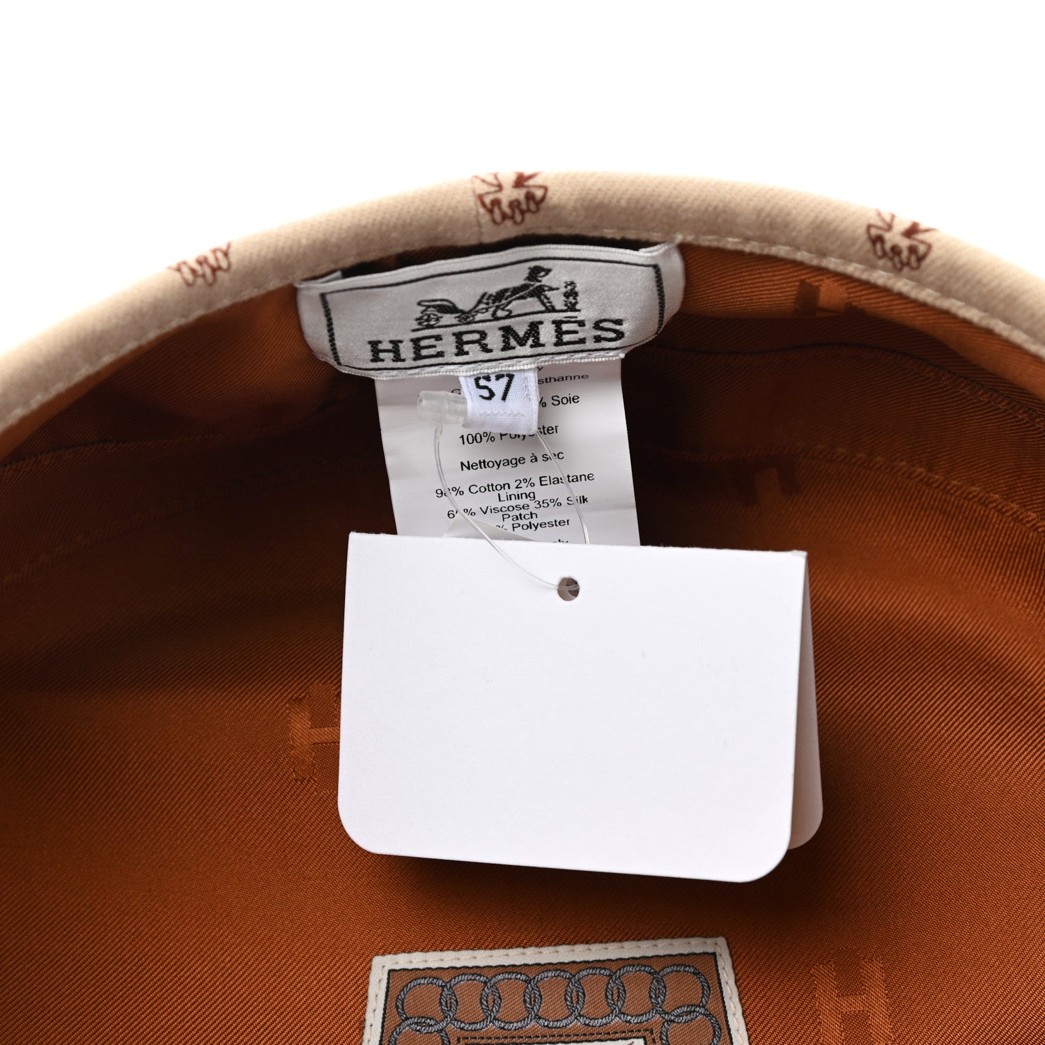 Hermes Denim Saint Honore Cliquetis Beret Hat 57 Beige Argile 9 of 9