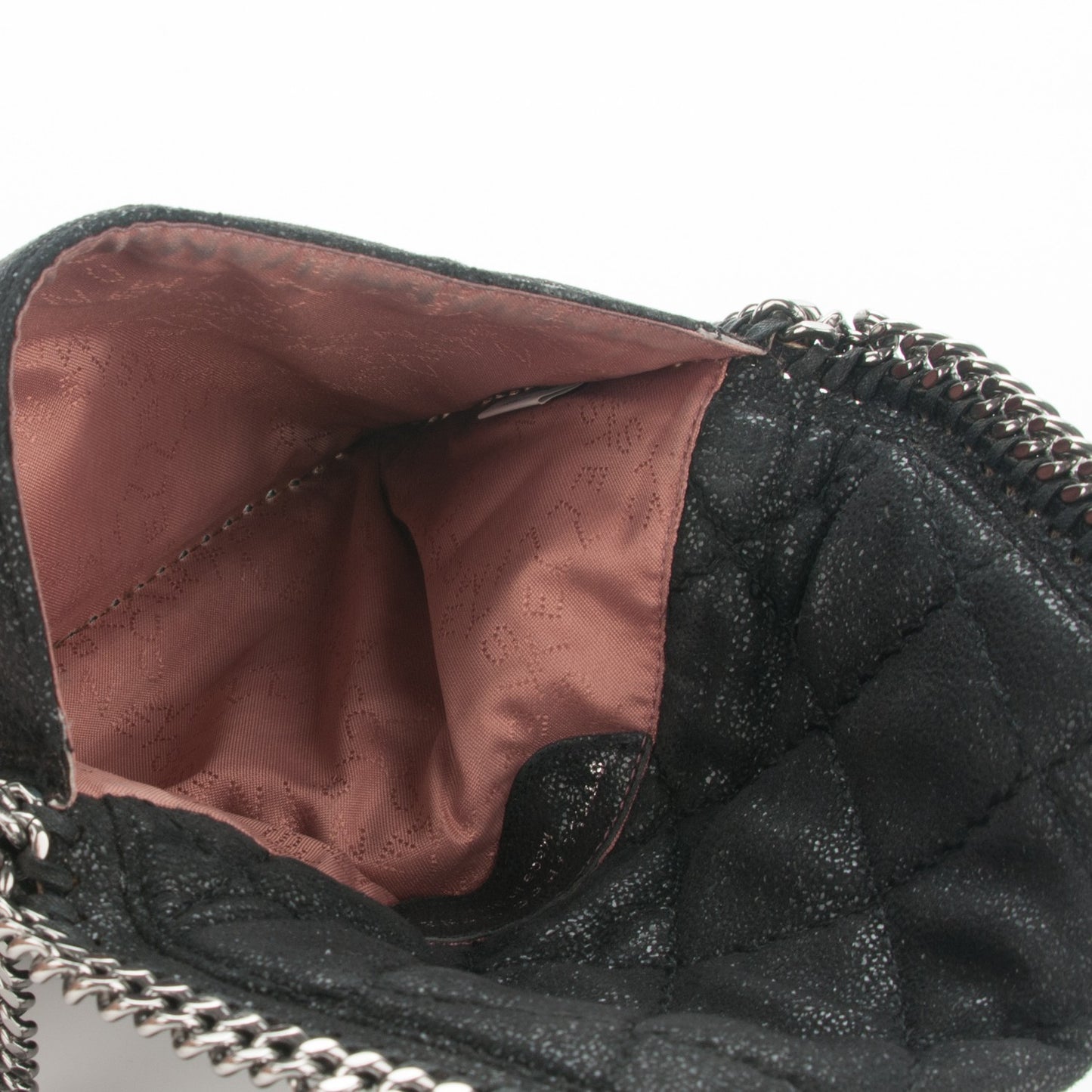 Shaggy Deer Quilted Mini Falabella Shoulder Bag Black