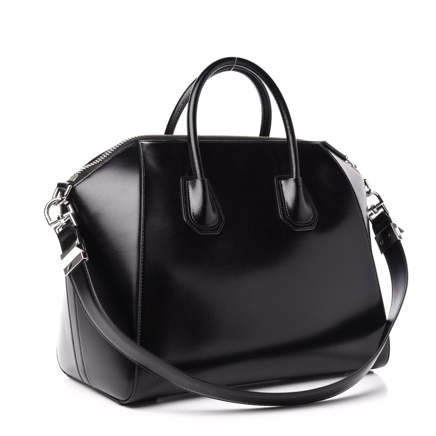 Shiny Lord Calfskin Medium Antigona Black