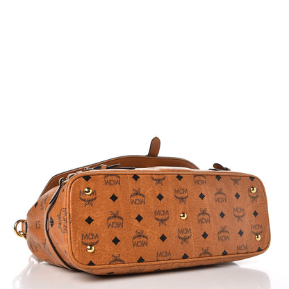 MCM Visetos Top Handle Satchel Cognac 5 of 12