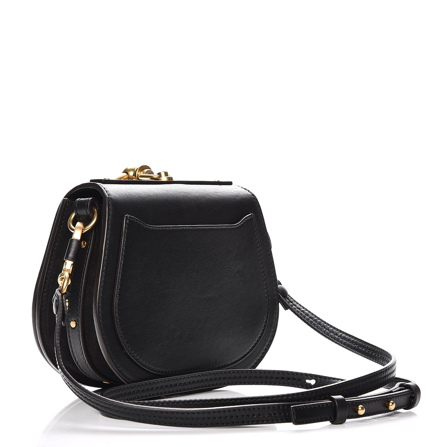 Calfskin Suede Small Nile Bracelet Bag Black