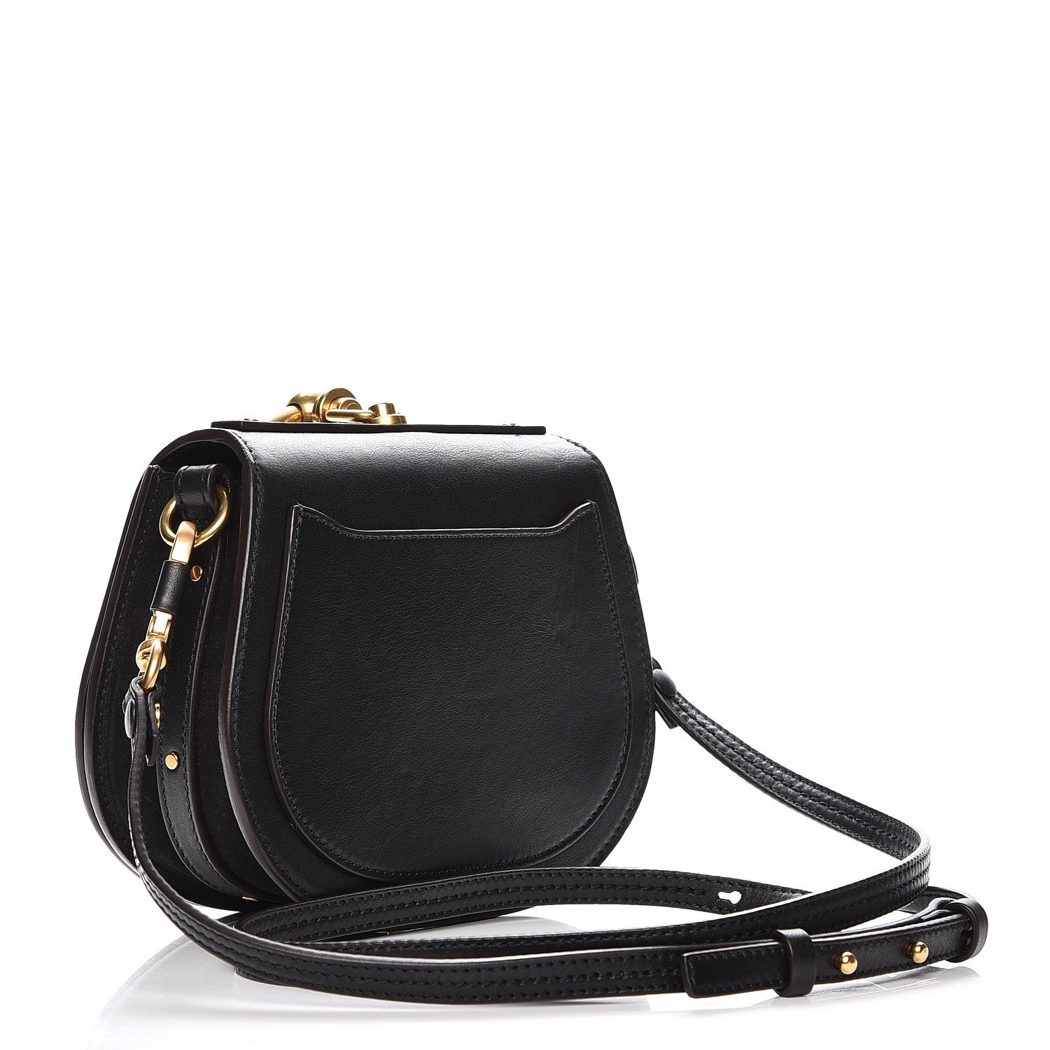 Chloe Calfskin Suede Small Nile Bracelet Bag Black 4 of 10