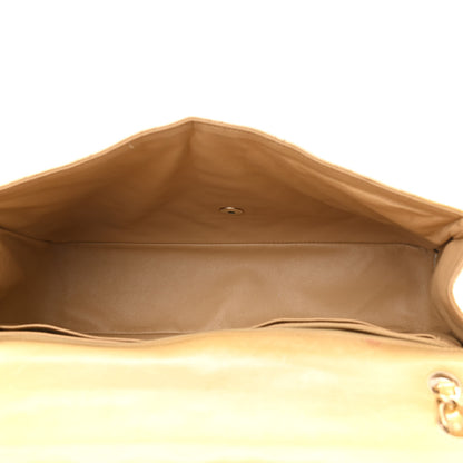 Chanel Metallic Patent Quilted Maxi Single Flap Beige 4 of 13