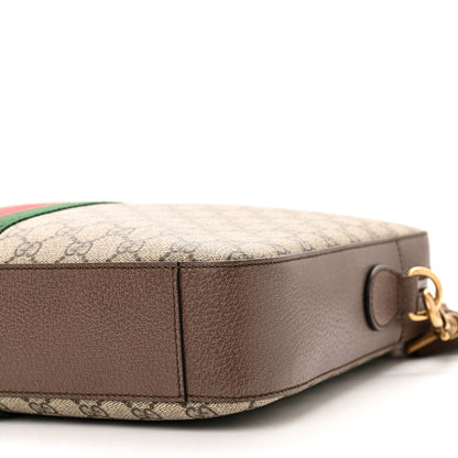 Gucci GG Supreme Monogram Textured Calfskin Web Medium Ophidia Briefcase Beige Ebony New Acero 10 of 11