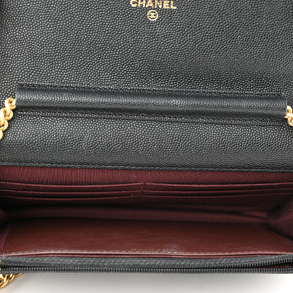 Chanel Caviar Suede Stitched Lady Coco Wallet On Chain WOC Black 5 of 12
