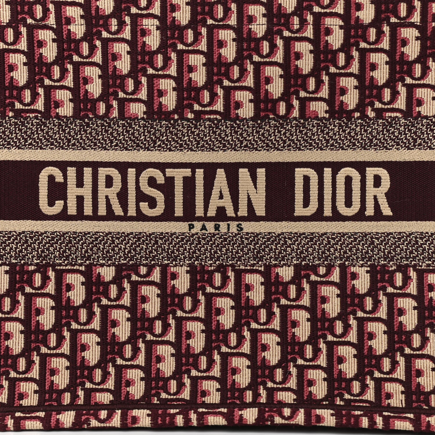 Christian Dior Oblique Medium Book Tote Burgundy Multicolor 7 of 9