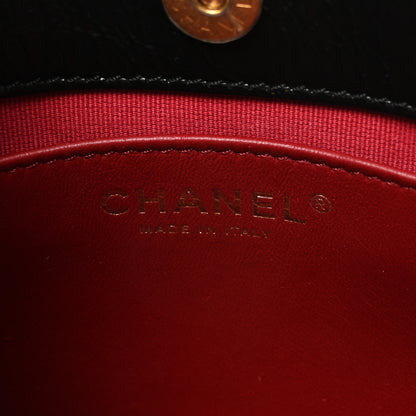 Chanel Shiny Crumpled Calfskin Quilted Small Wavy CC Hobo Black 6 of 11
