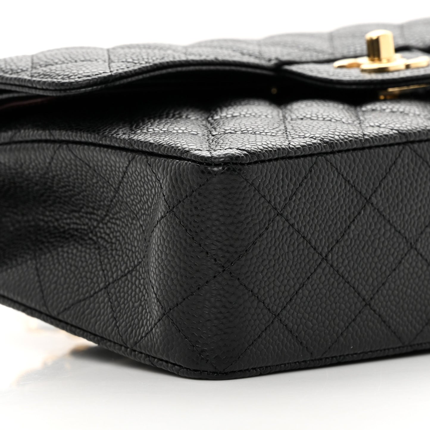 Caviar Quilted Small Double Flap Black