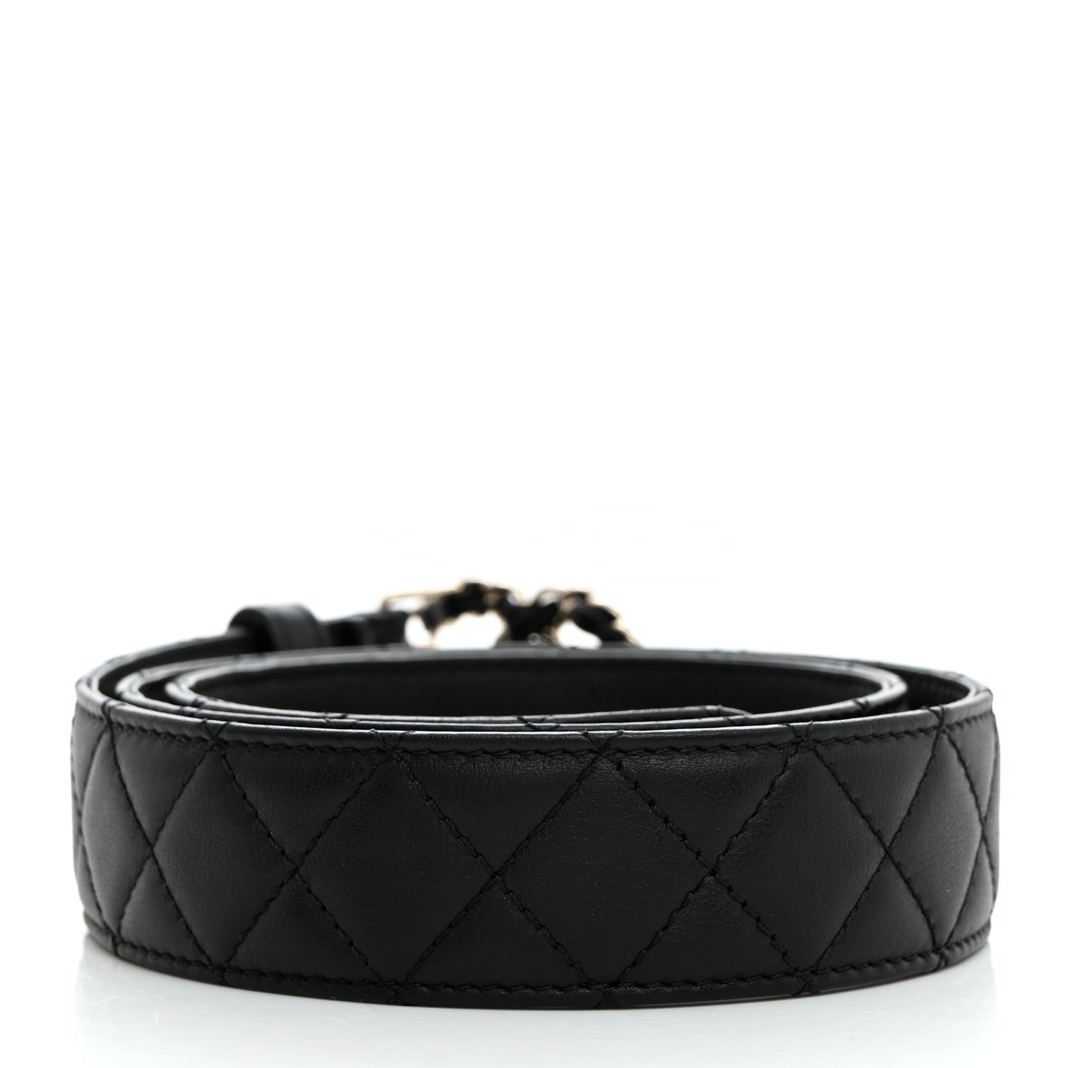 Chanel Calfskin Quilted CC Chain Belt 80 32 Black 2 of 6