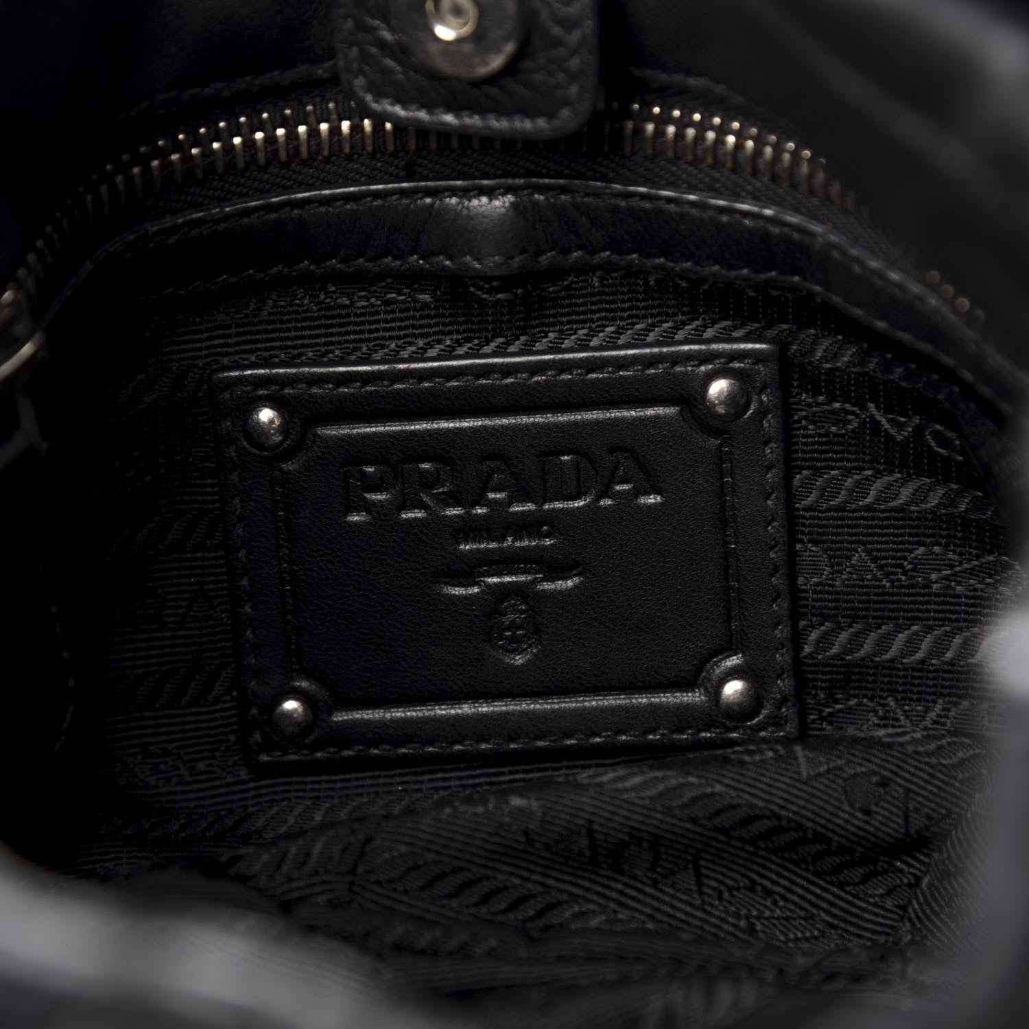 Prada Nappa Mordore Ruffle Shoulder Bag Black 6 of 9