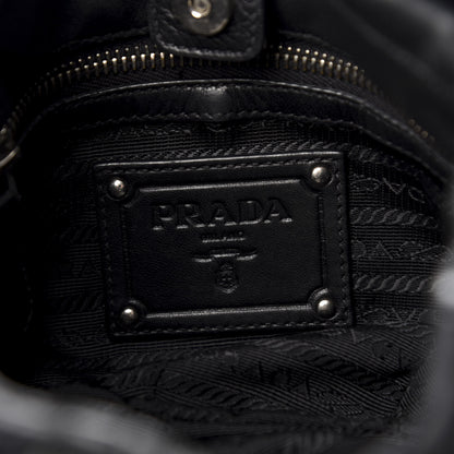 Prada Nappa Mordore Ruffle Shoulder Bag Black 6 of 9