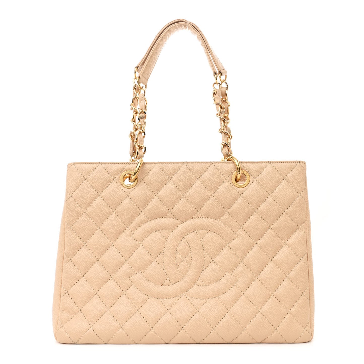 Caviar Quilted Grand Shopping Tote GST Beige Clair