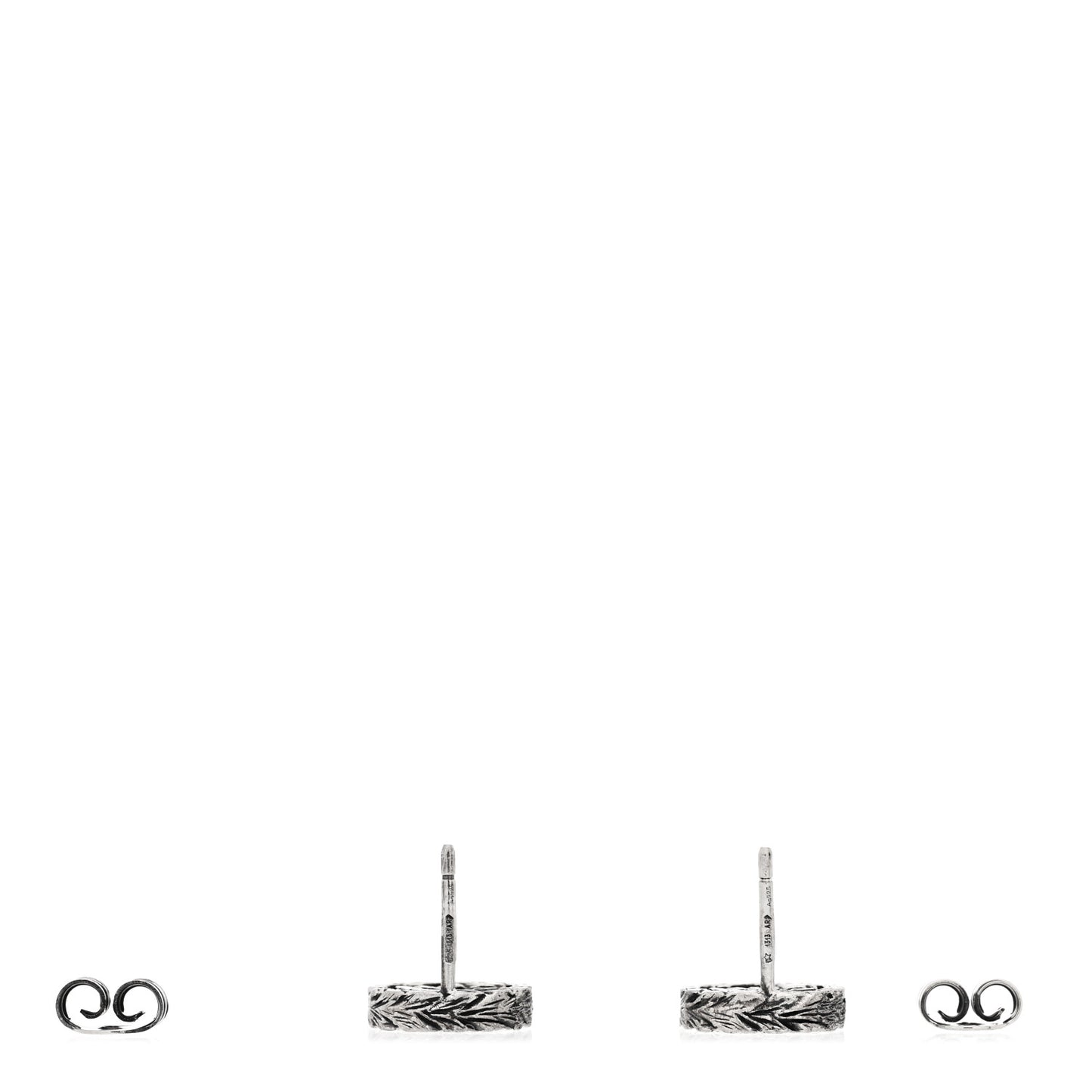 Sterling Silver Textured Interlocking G Stud Earrings