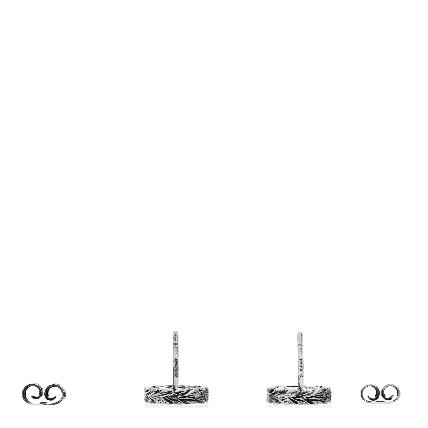 Gucci Sterling Silver Textured Interlocking G Stud Earrings 3 of 6