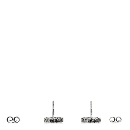 Gucci Sterling Silver Textured Interlocking G Stud Earrings 3 of 6