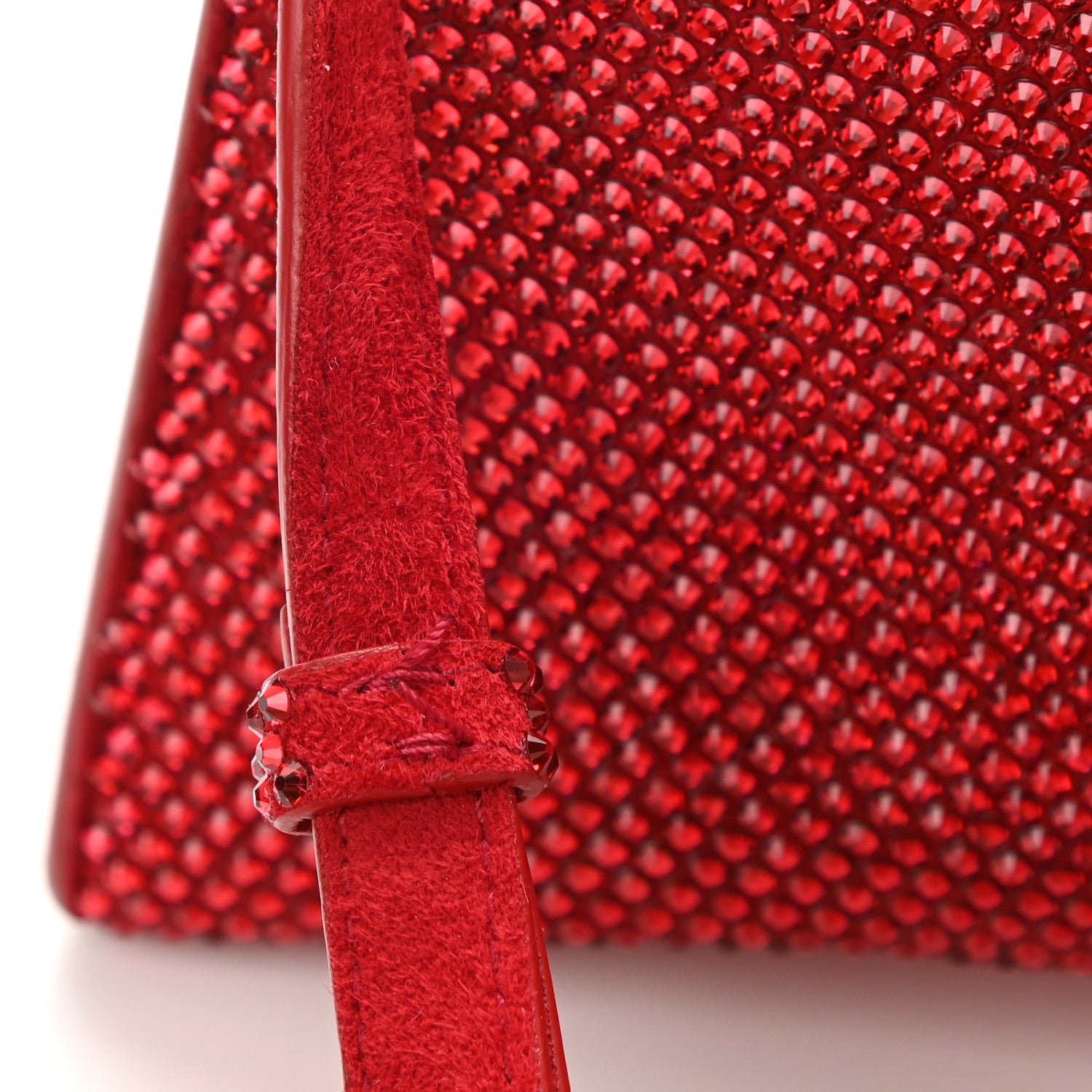 Balenciaga Strass Suede Hourglass Top Handle Bag XS Ruby 13 of 13