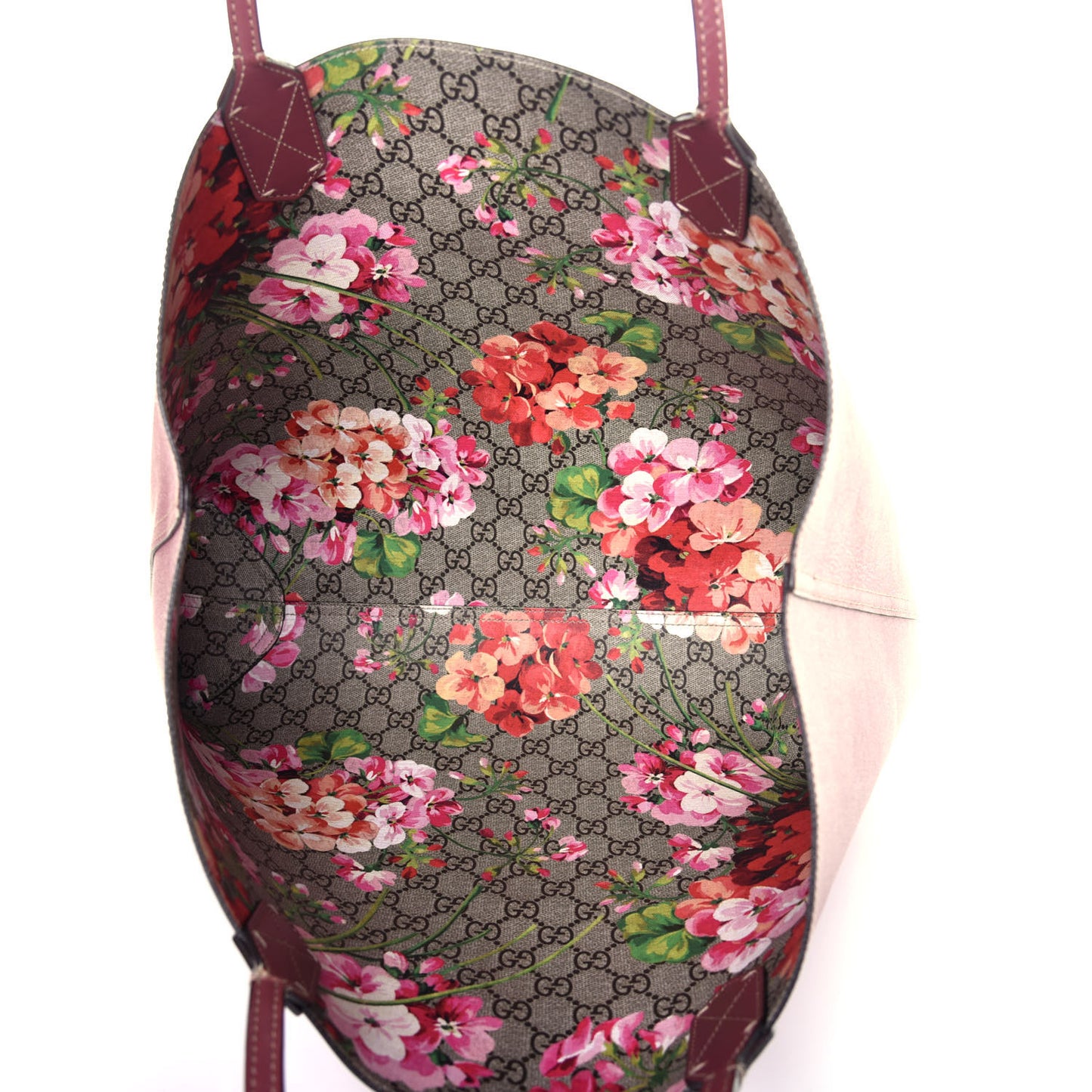 GG Supreme Monogram Blooms Medium Reversible Tote Beige Multicolor Dry Rose