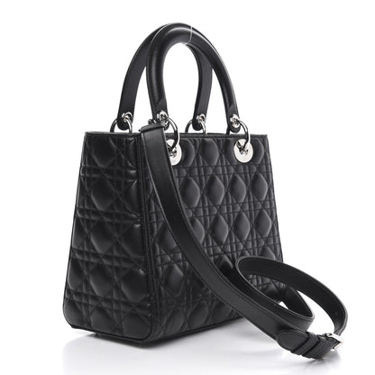 Christian Dior Lambskin Cannage Medium Lady Dior Black 3 of 10