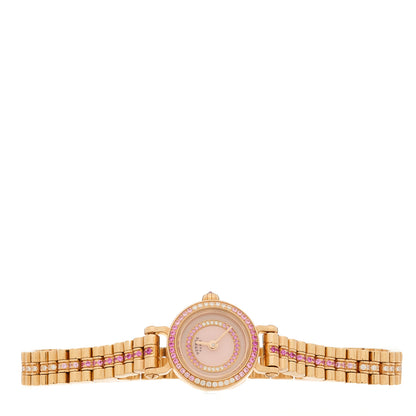 Hermes 18K Rose Gold Diamond Pink Sapphire 16mm Faubourg Quartz Watch 2 of 5