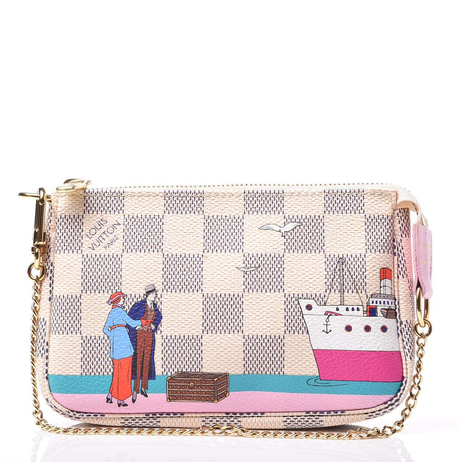 Louis Vuitton Damier Azur 2016 Christmas Animation Mini Pochette Accessories 1 of 8