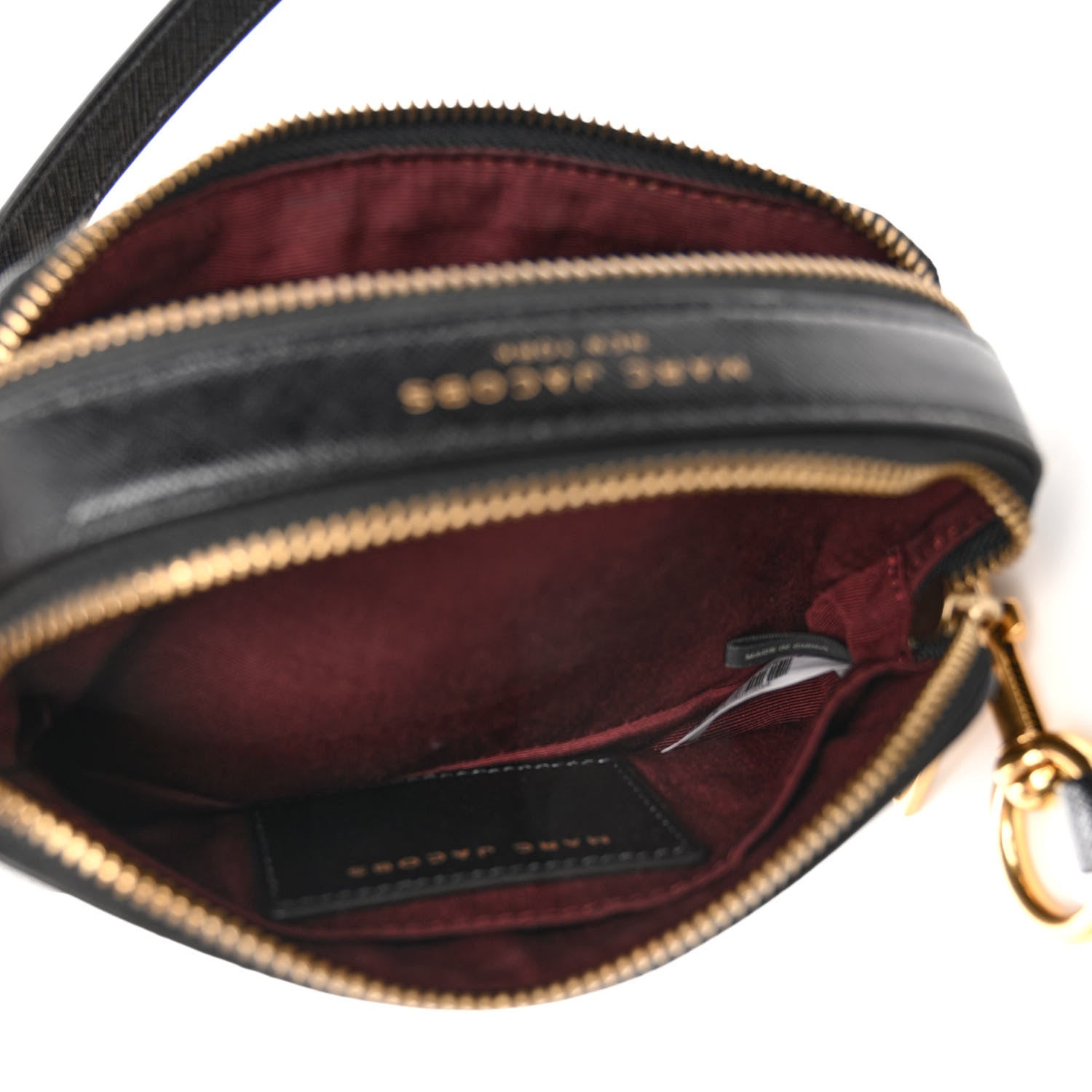 Marc Jacobs Saffiano Sequin Crystal Embellished Small Snapshot Camera Bag Black 5 of 12
