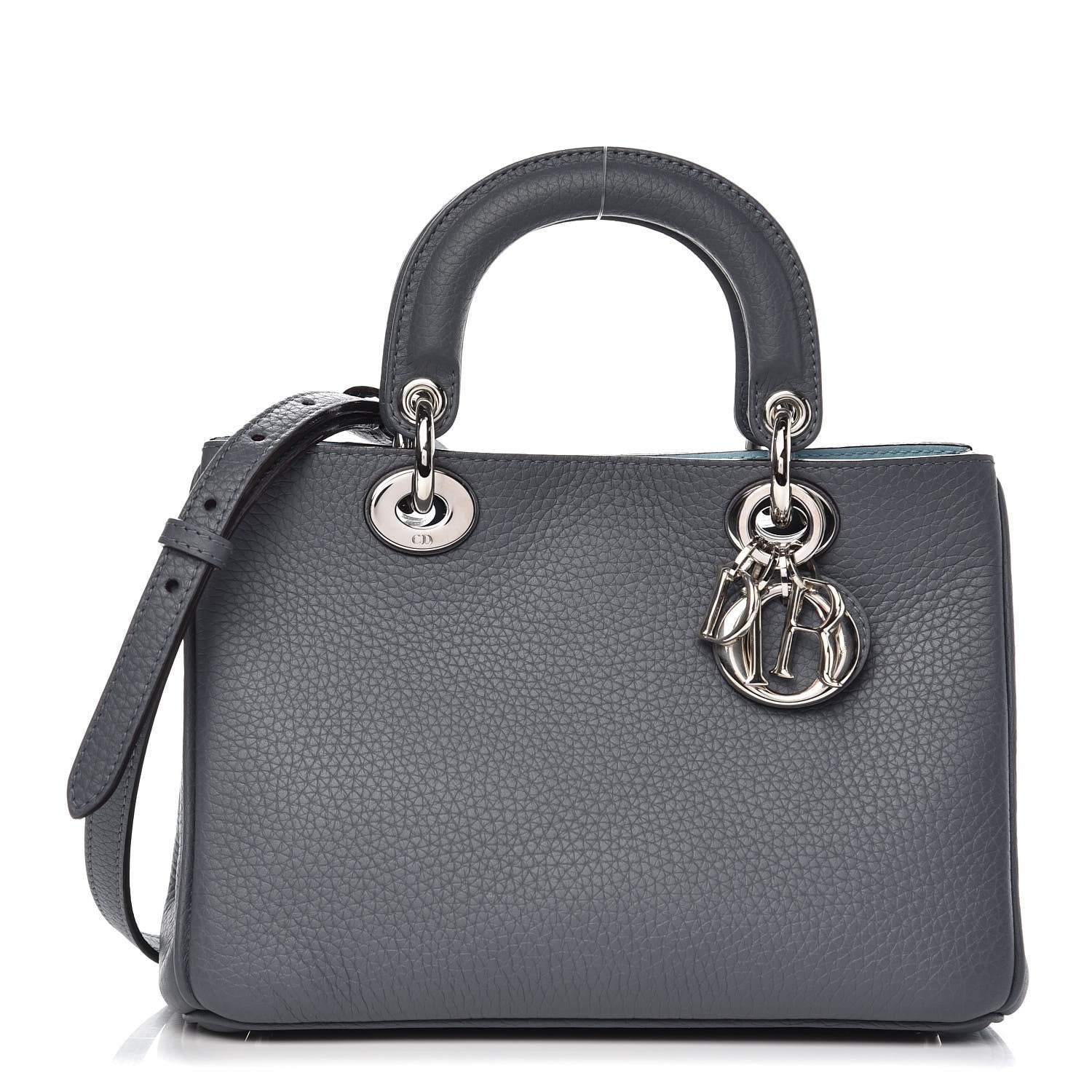 Christian Dior Bullcalf Mini Diorissimo Tote Grey Blue 1 of 7