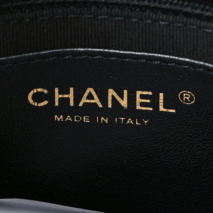 Chanel Lambskin Quilted Enamel CC Chain Frame Flap Black 6 of 10