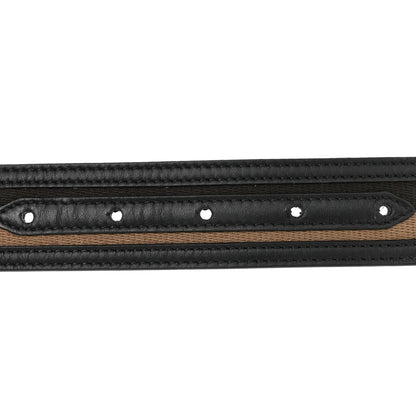 Fendi Canvas Calfskin Baguette Belt 85 34 Black Brown 3 of 6