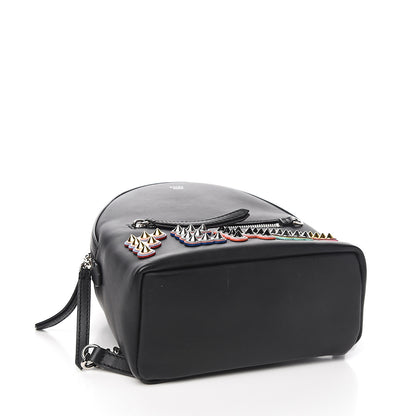 Fendi Vitello Century Fun Fair Metal Studded Mini Backpack Black Multicolor 3 of 9