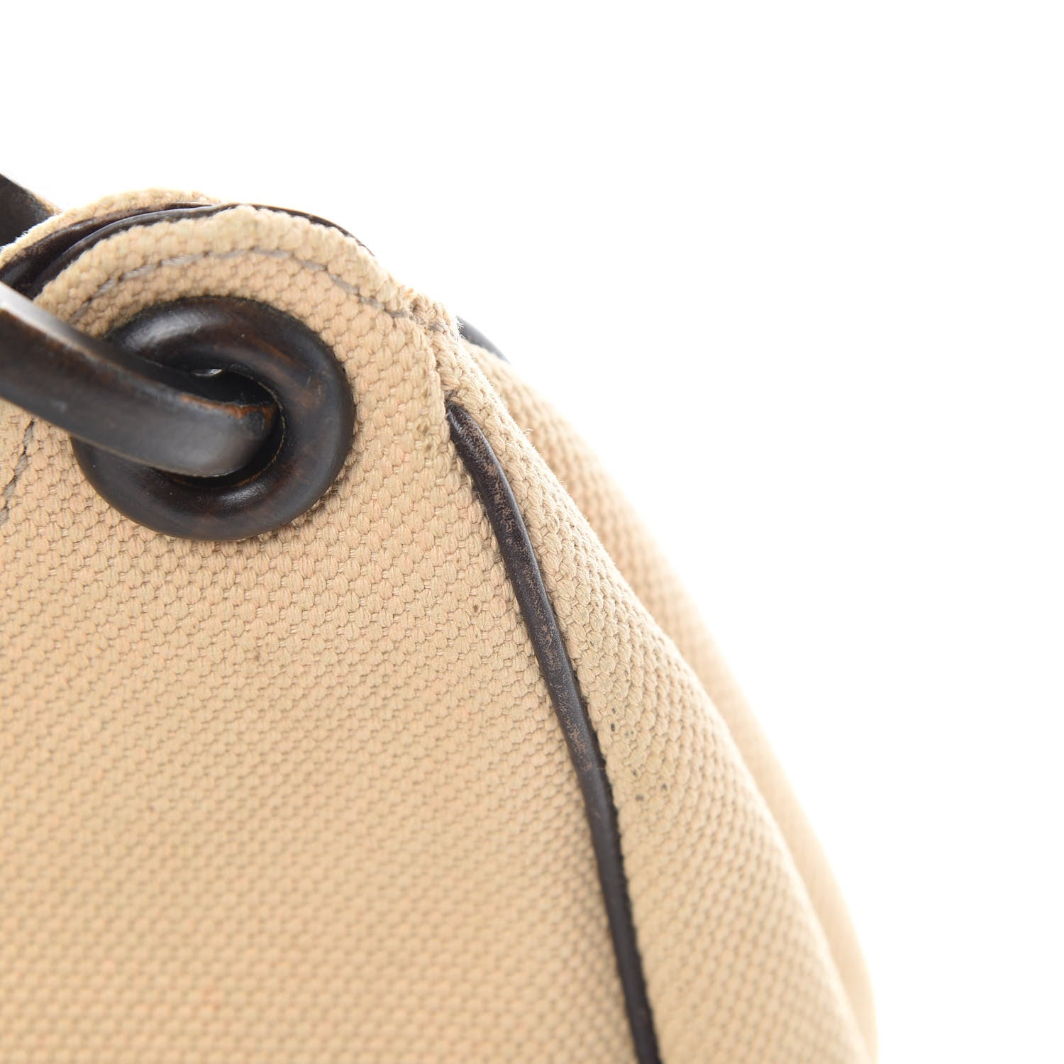 Gucci Canvas Wooden Handle Shoulder Bag Beige 19 of 19