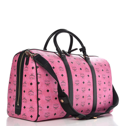 MCM Monogram Visetos Medium Weekender Pink 3 of 15
