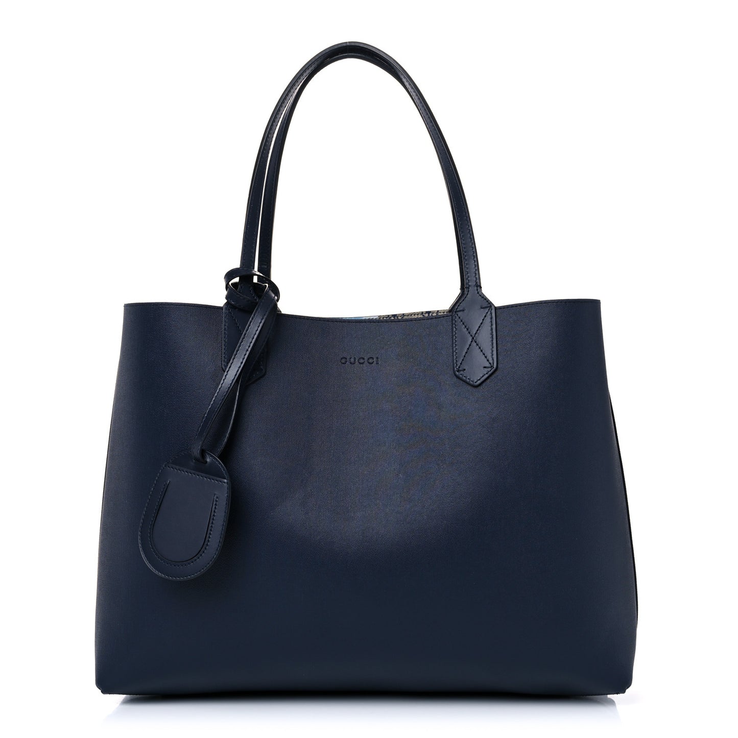 GG Supreme Monogram Blooms Medium Reversible Tote Beige Blue Navy