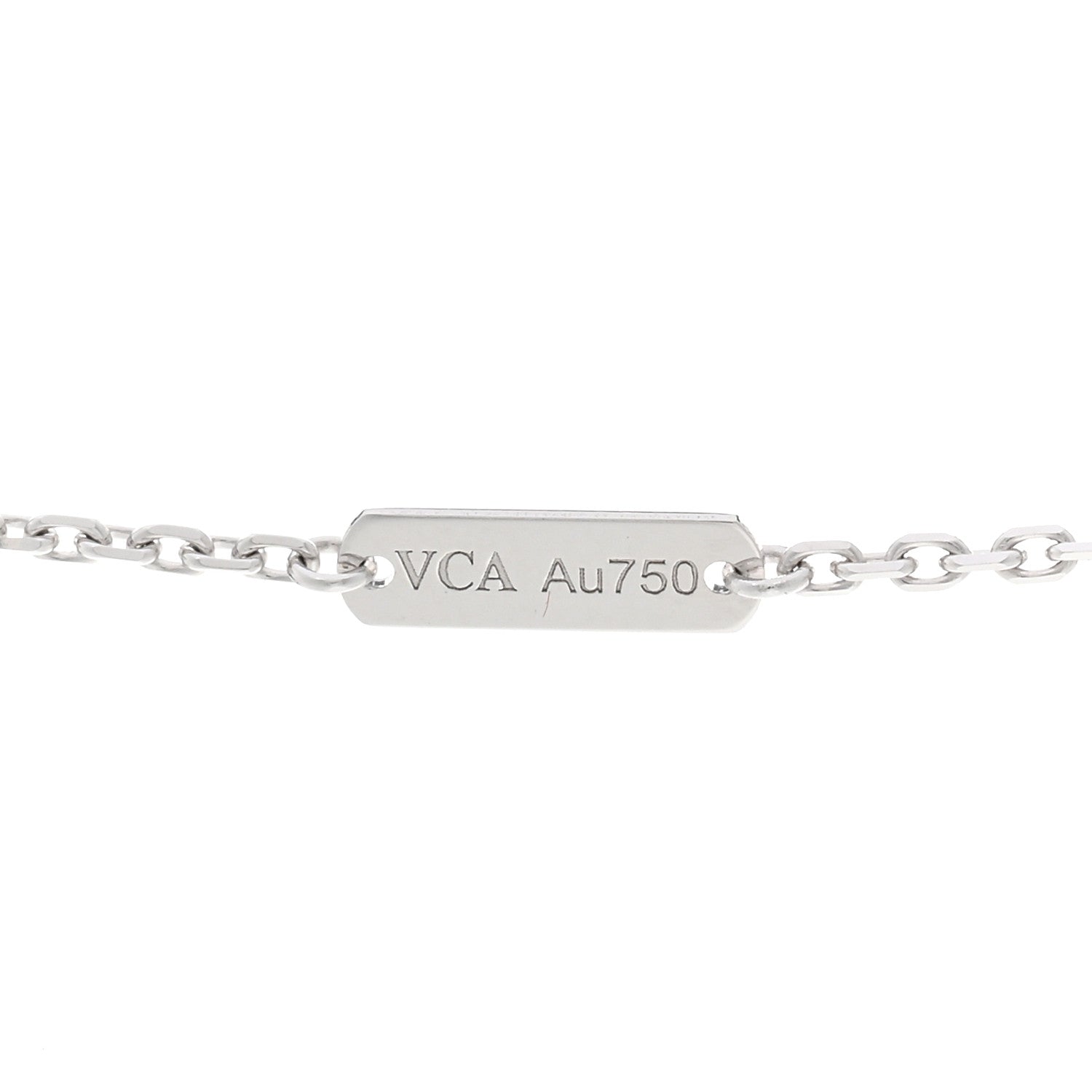 Van Cleef & Arpels 18K White Gold Mother of Pearl Vintage Alhambra Pendant Necklace 4 of 6
