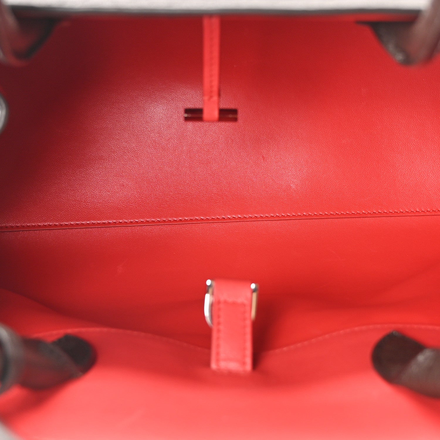 Salvatore Ferragamo Natural Grain Calfskin Bicolor Large Hug Bag Testa Di Moro Flame Red 5 of 9