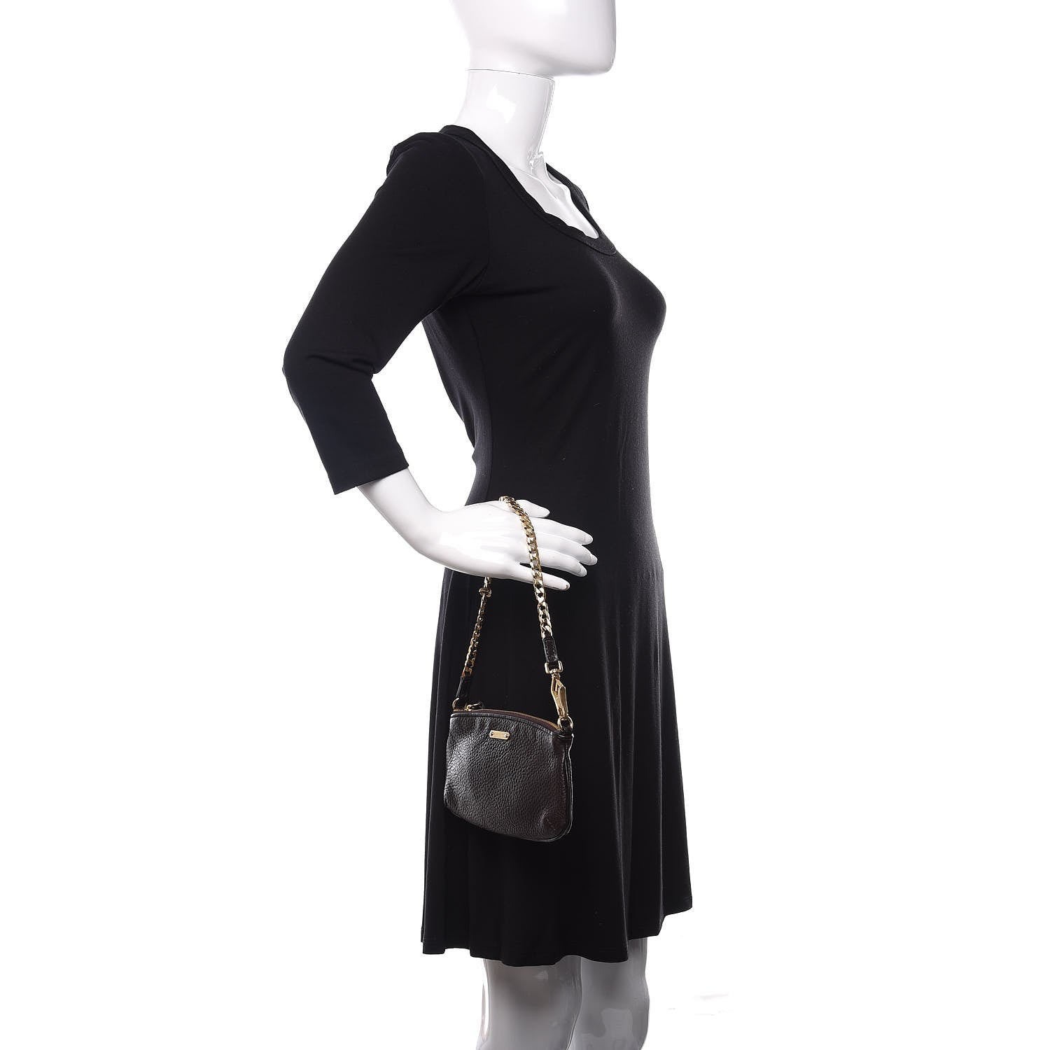 Burberry Grainy Calfskin Chain Pochette Dark Brown 2 of 11