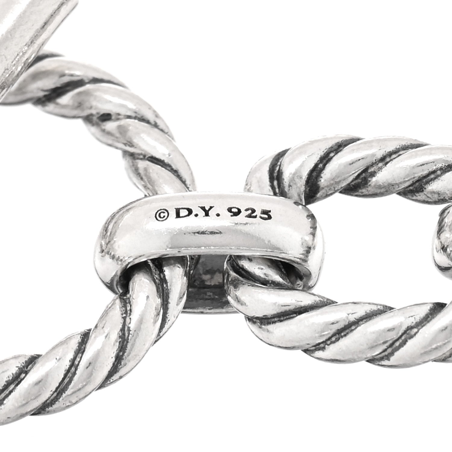 David Yurman Sterling Silver Blue Sapphire 9.5mm Cushion Link Bracelet 3 of 3