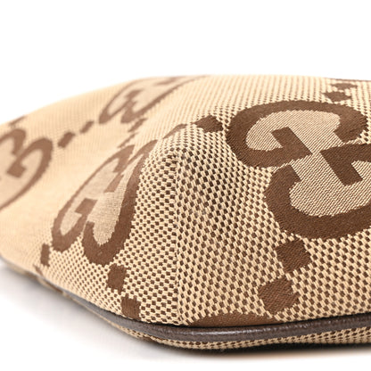 Gucci Monogram Jumbo GG Textured Dollar Calfskin Web Belt Bag Camel Ebony New Acero 10 of 10