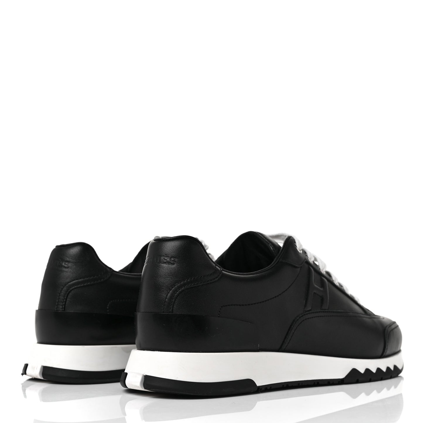 Calfskin Womens Trail Sneakers 39.5 Black