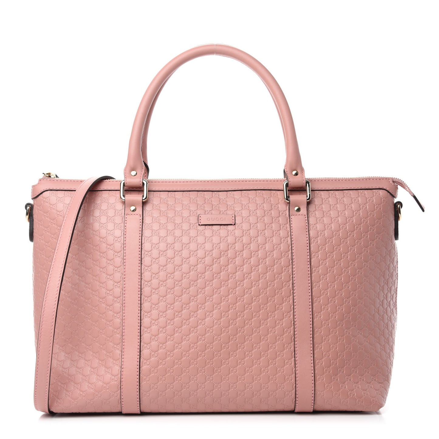 Soft Microguccissima Medium Zippered Satchel Soft Pink