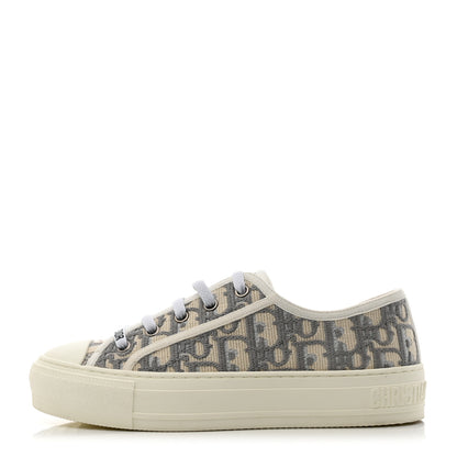 Christian Dior Canvas Oblique Walk'N'Dior Low Top Sneakers 35 Grey Stone 1 of 8