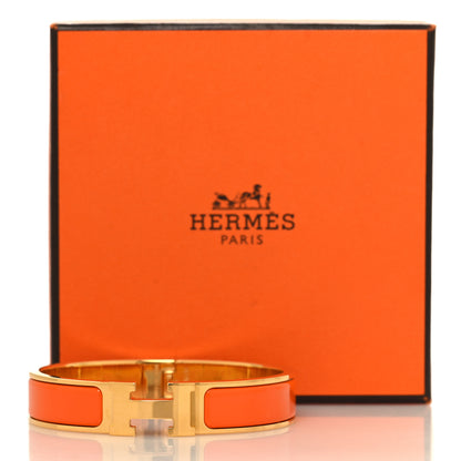Hermes Enamel Narrow Clic Clac H Bracelet PM Orange 5 of 5