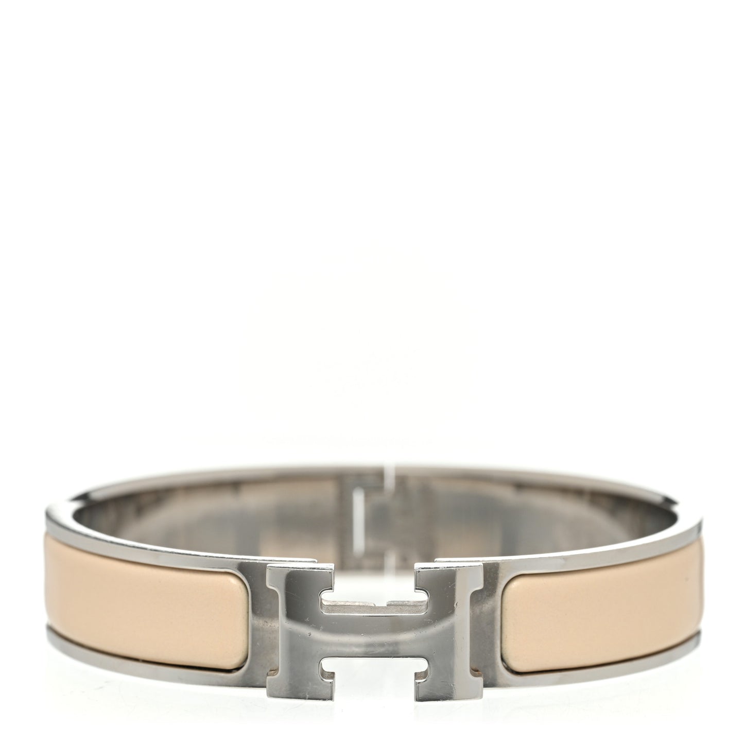 Enamel Narrow Clic Clac H Bracelet PM Beige Nacre