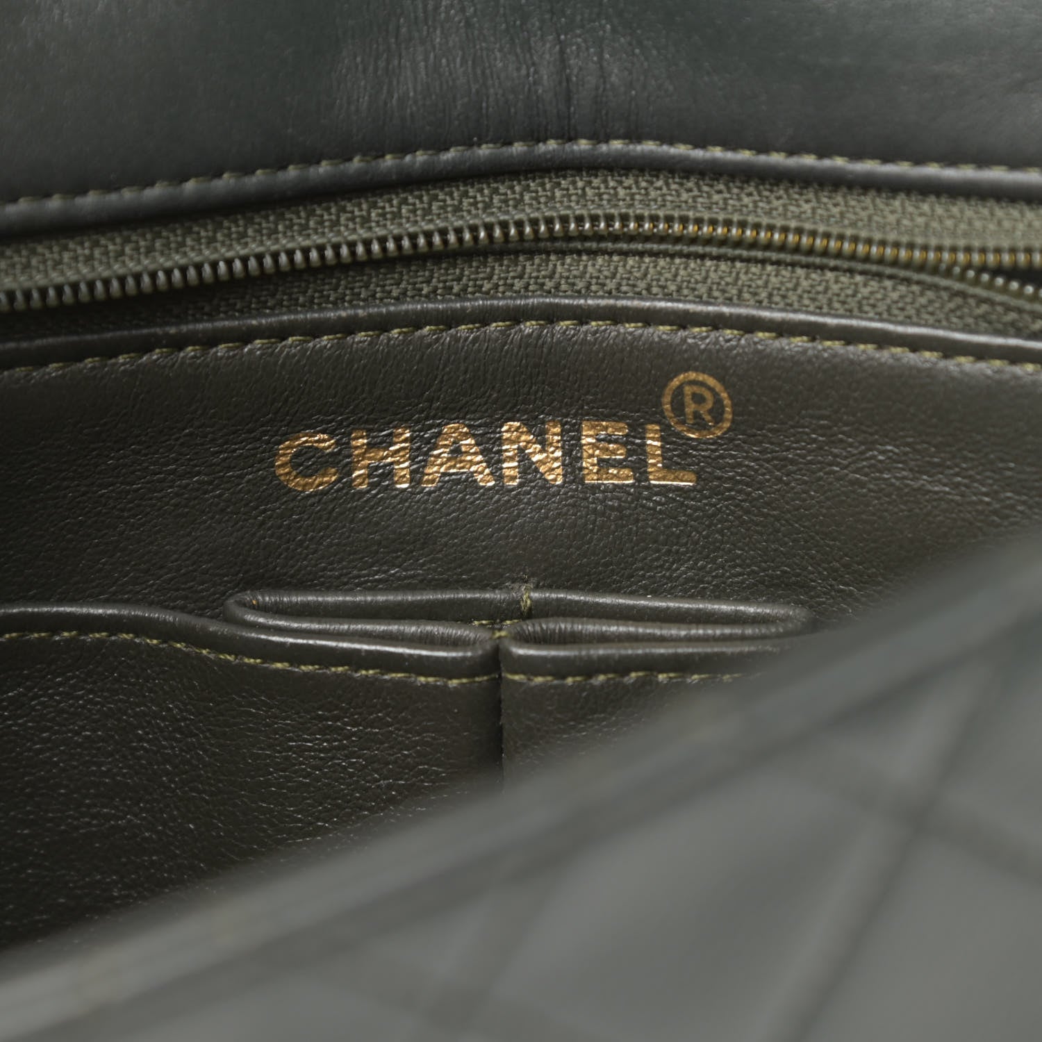 Chanel Lambskin Quilted Mini Square Flap Dark Green 6 of 11
