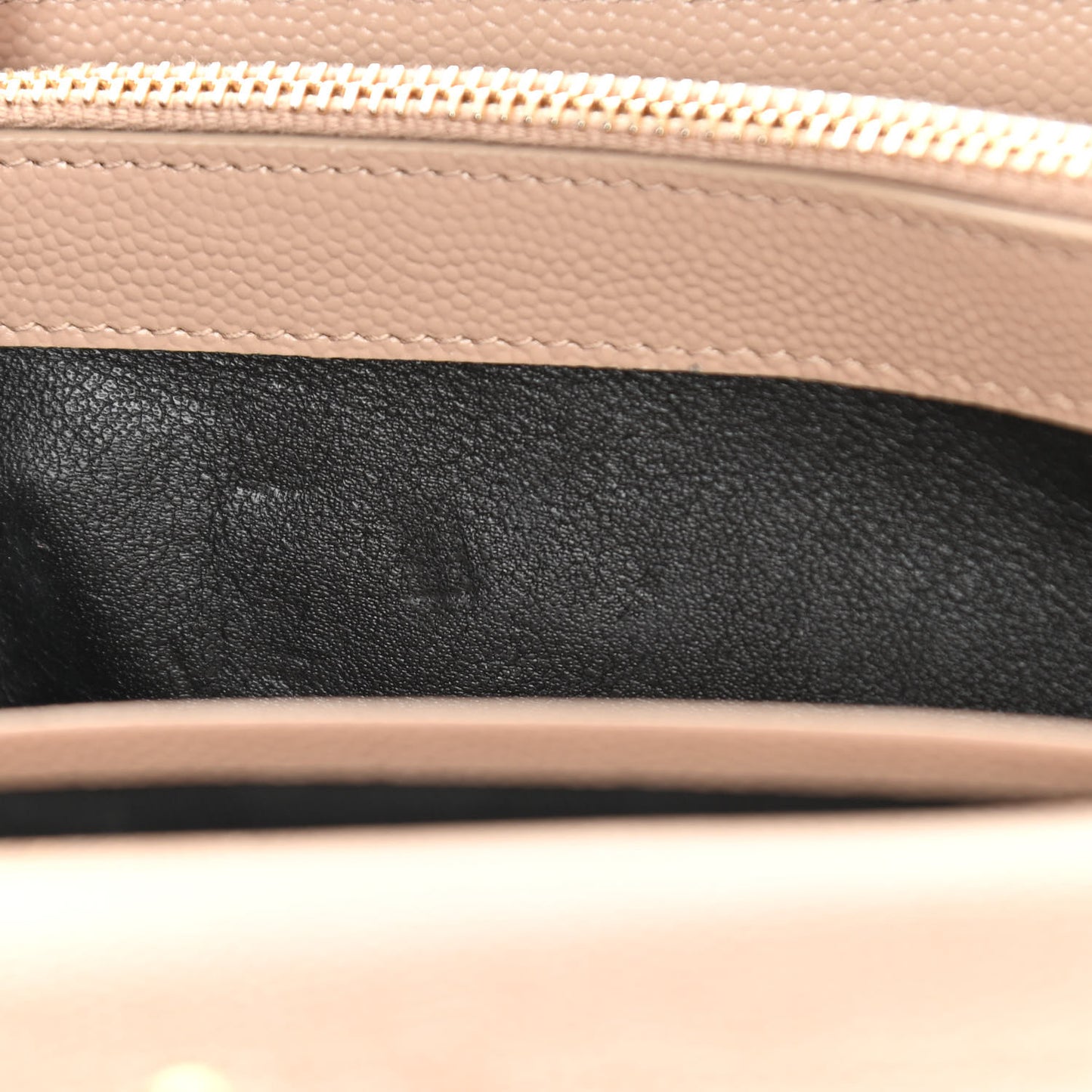 Grain De Poudre Matelasse Chevron Monogram Chain Wallet Dark Beige