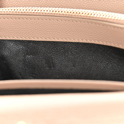Saint Laurent Grain De Poudre Matelasse Chevron Monogram Chain Wallet Dark Beige 10 of 11